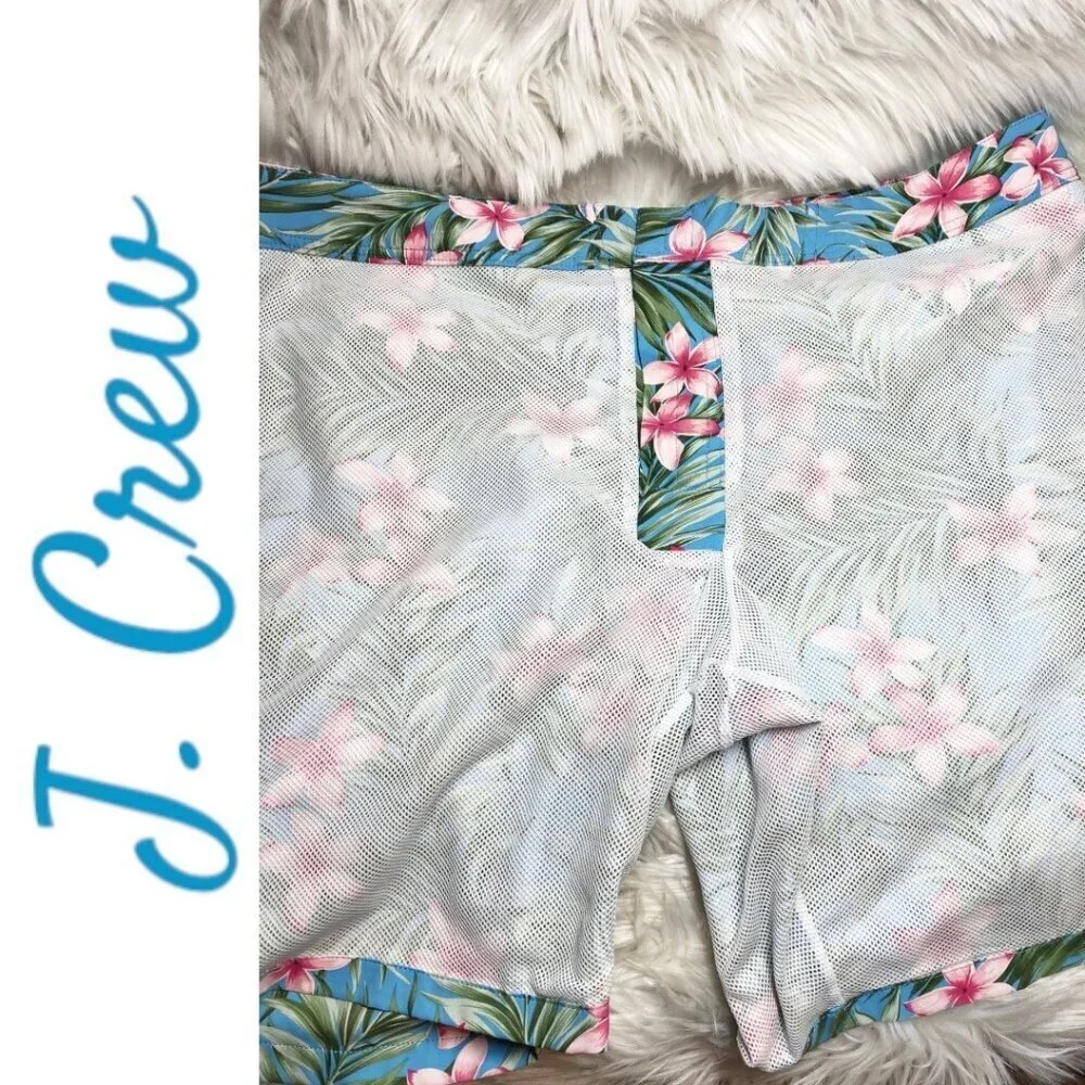 J. CREW Hawaiian‎ Print Board Shorts Swim Trunks Men's Size 38